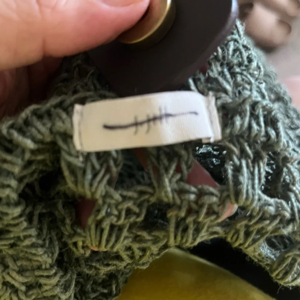 J. Jill Green Crochet Knit Tote Handbag - Picture 5 of 6